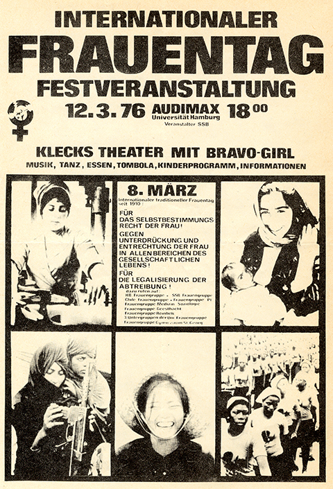 Flugblatt für den internationalen Frauentag, 1976.