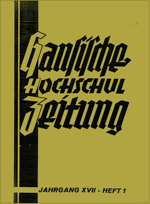 Frontpage of Hansische Hochschulzeitung, 1935